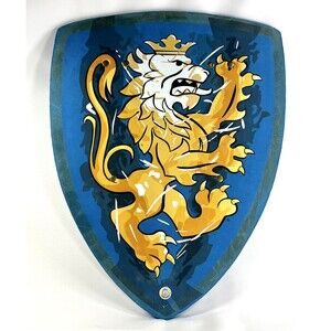Liontouch 2005 Medieval Foam Shield 17x13 Inch Blue and Gold with Straps